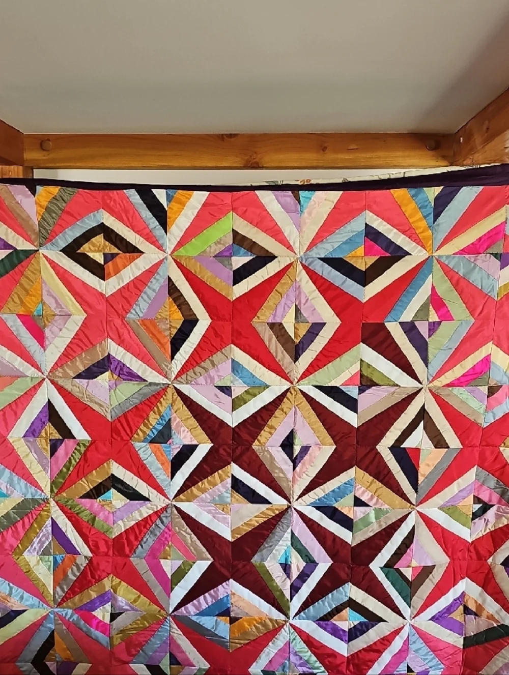 Colorful Geometric Star Patchwork Throw - Picture 13 of 14